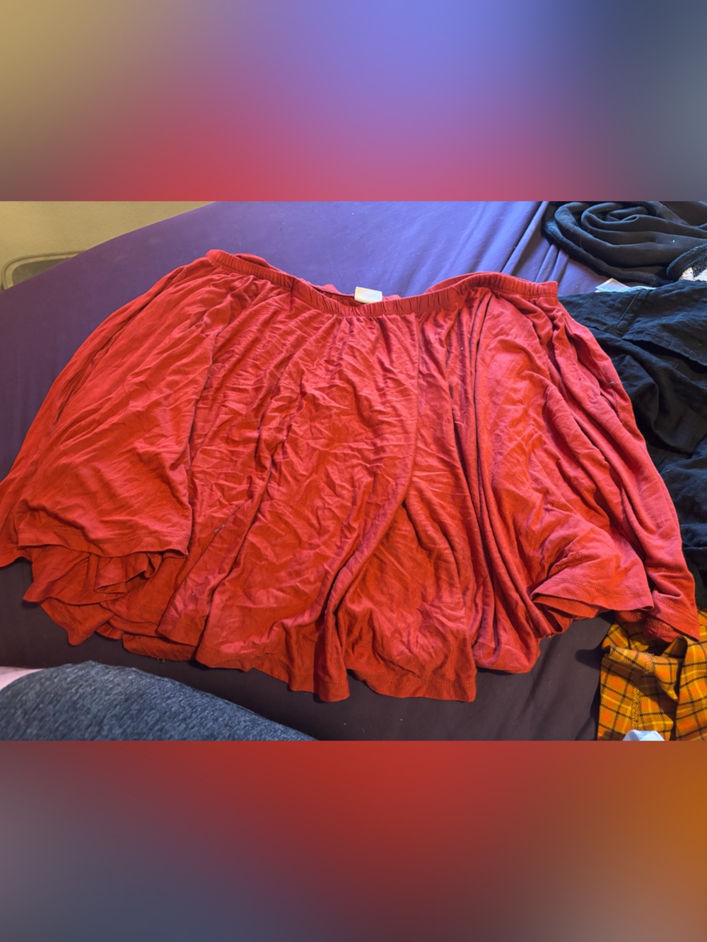 Maya Kern Rust Mini Skater Skirt